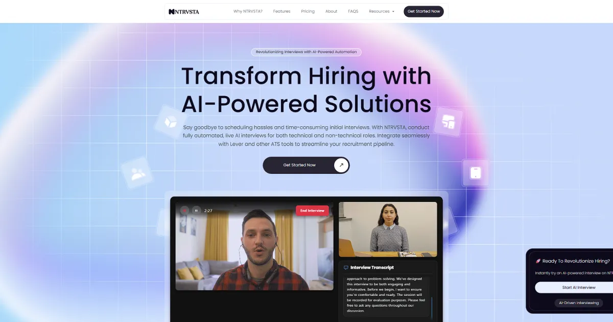NTRVSTA — Technical interviews without pulling engineers off their work